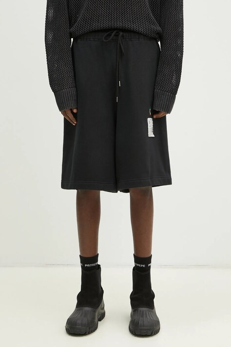 Bavlněné šortky Maison MIHARA YASUHIRO Distressed Shorts pánské, černá barva, J14SP725