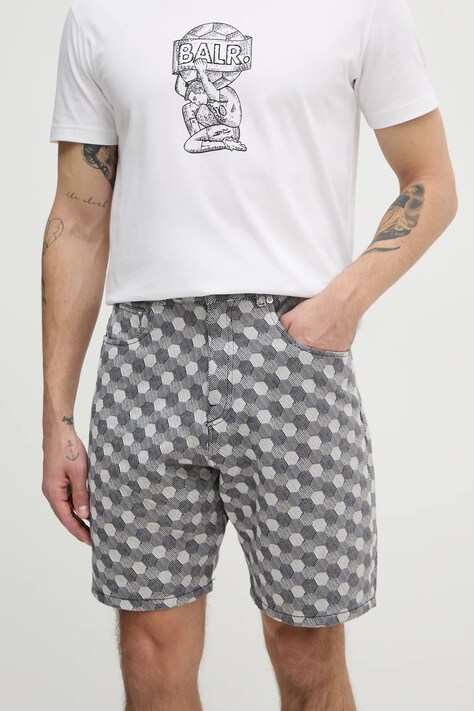 BALR. pantaloni scurți din bumbac bărbați, culoarea gri, B1433.1026
