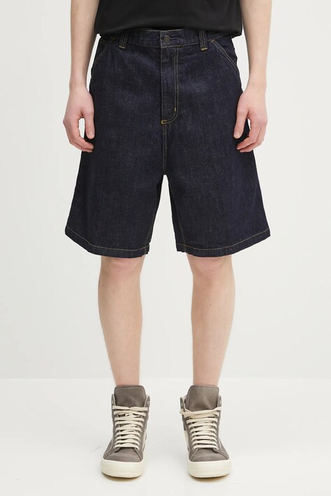 Βαμβακερό τζιν σορτς Carhartt WIP OG Single Knee Short ανδρικά, χρώμα: ναυτικό μπλε, I034872.102