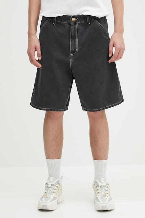Хлопковые джинсовые шорты Carhartt WIP Simple Short цвет чёрный I033333.8960