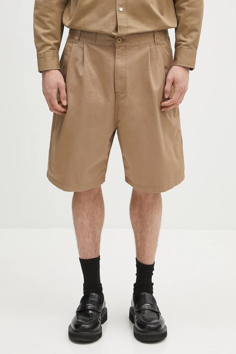 Βαμβακερό σορτσάκι Carhartt WIP Marv Short ανδρικό, χρώμα: καφέ, I034813.8Y06