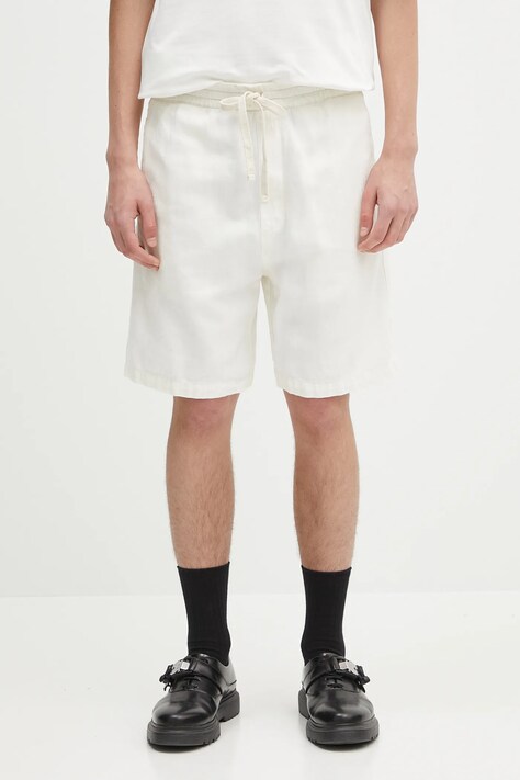 Λινό σορτς Carhartt WIP Rainer Short χρώμα: μπεζ, I034818.35002