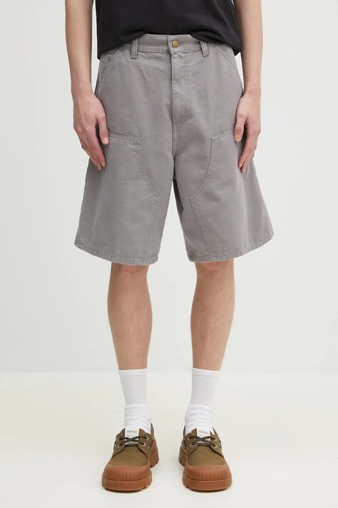 Βαμβακερό σορτσάκι Carhartt WIP Double Knee Short χρώμα: γκρι, I034793.2LR06