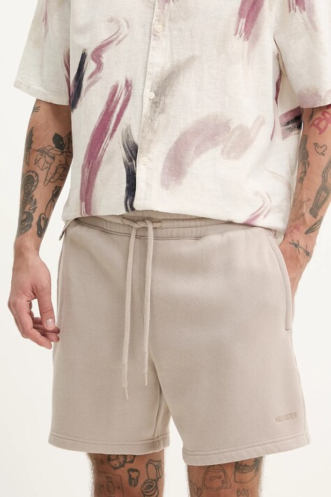 Kraťasy Hollister Co. pánské, hnědá barva, KI328-5048