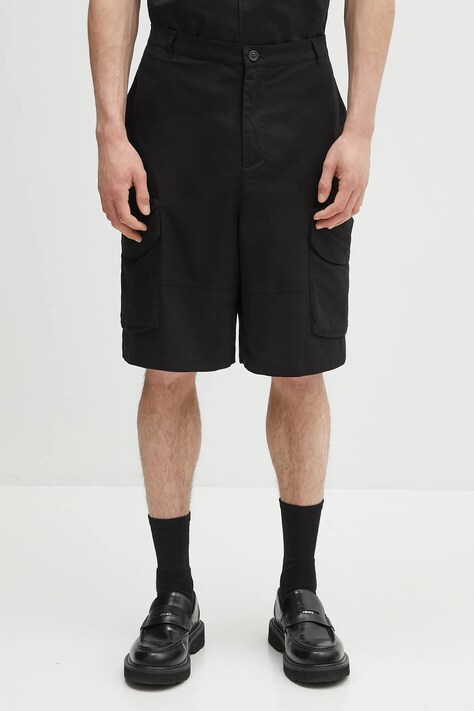 Bavlnené šortky Daily Paper Cotton Cargo Shorts čierna farba, 2511027