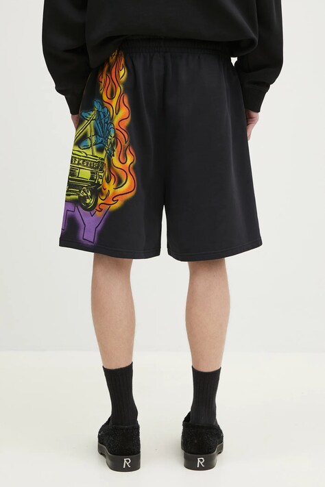 Бавовняні шорти Marcelo Burlon County Flame Comfy Sweatshort Black Red — фото 3