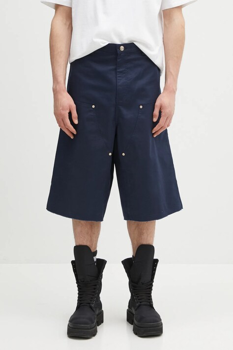 Wales Bonner shorts Kingston navy blue color MS25TR05.PL01.599