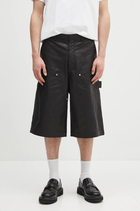 Wales Bonner szorty skórzane Ivy męskie kolor czarny US25LE03.LE02.999