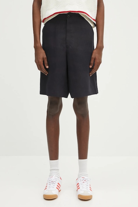 Ľanové šortky Paul Smith tmavomodrá farba, M1R-437Z-P01427