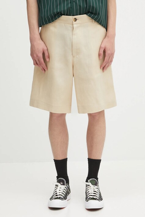 Paul Smith szorty lniane męskie kolor beżowy M1R-437Z-P01427