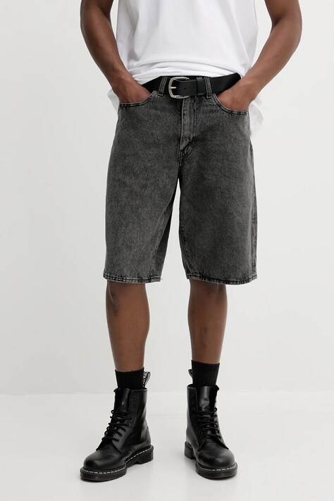 Levi's pantaloni scurți jeans 478 BAGGY SHORTS culoarea gri, 001JM