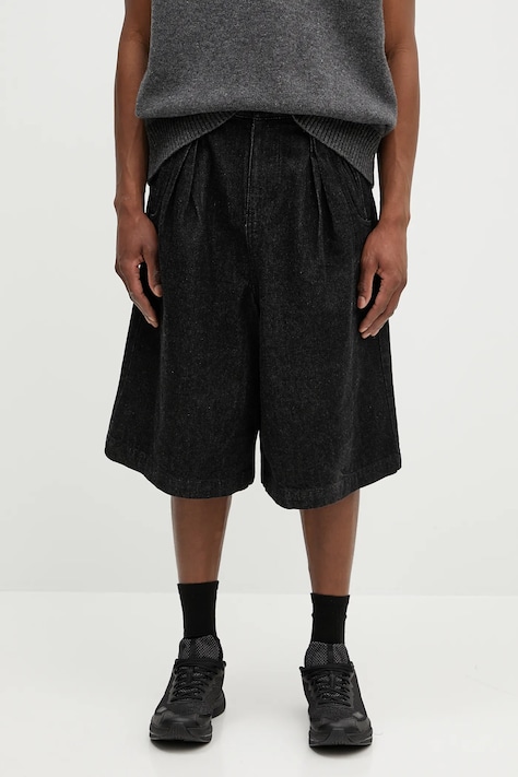 Τζιν σορτς Ader Error Apparel-Bottom ανδρικό, χρώμα: μαύρο, BO01SSJE0201BK