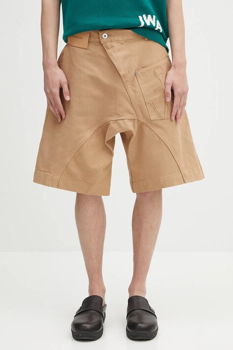 Хлопковые шорты JW Anderson Twisted Workwear цвет бежевый SR0108.PG1744.130