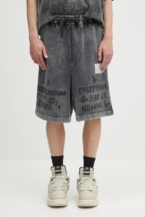 Бавовняні шорти Maison MIHARA YASUHIRO Bleached Shorts колір чорний A14SP544