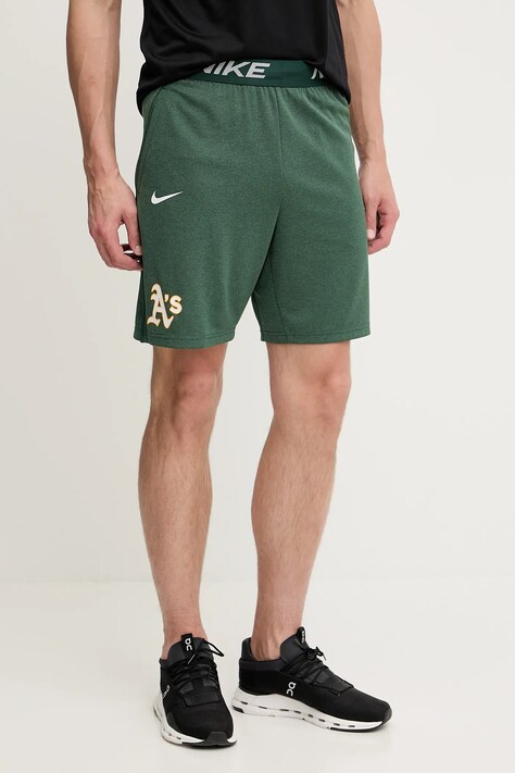 Nike pantaloni scurți de antrenament Oakland Athletics culoarea verde, 015E-11E6-FZ-HVB