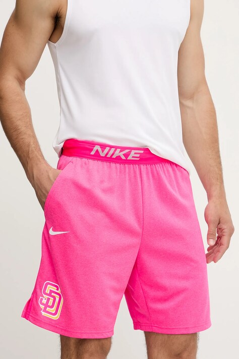 Kratke hlače za vadbo Nike San Diego Padres roza barva, 015E-03AO-PYP-RLY