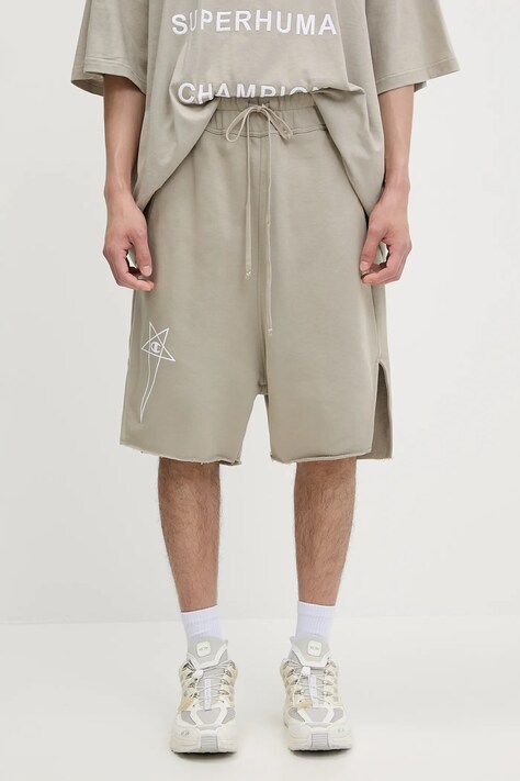Rick Owens DRKSHDW cotton shorts Knitted - Beveled Pods 221688 beige color CM01E1688.CHFE