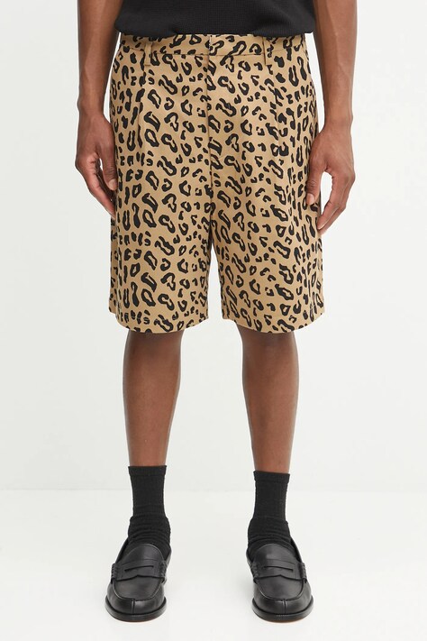 Wacko Maria szorty bawełniane DICKIES / PLEATED SHORT TROUSERS ( TYPE-2 ) męskie kolor beżowy 25SS-WMP-DC03