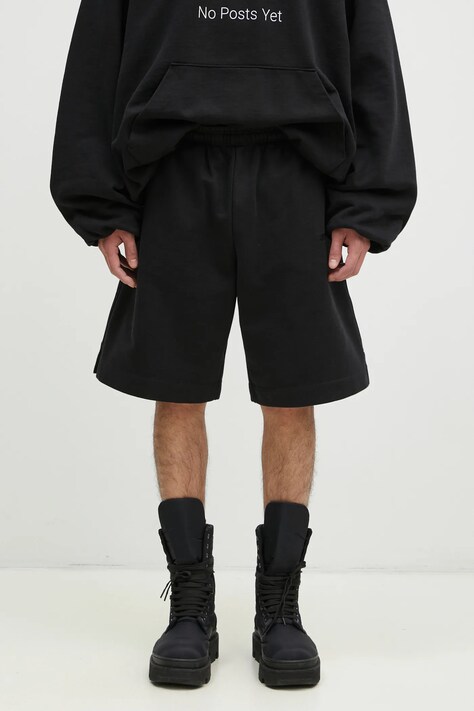 VETEMENTS szorty Embroidered Logo kolor czarny gładkie UA66SS610B