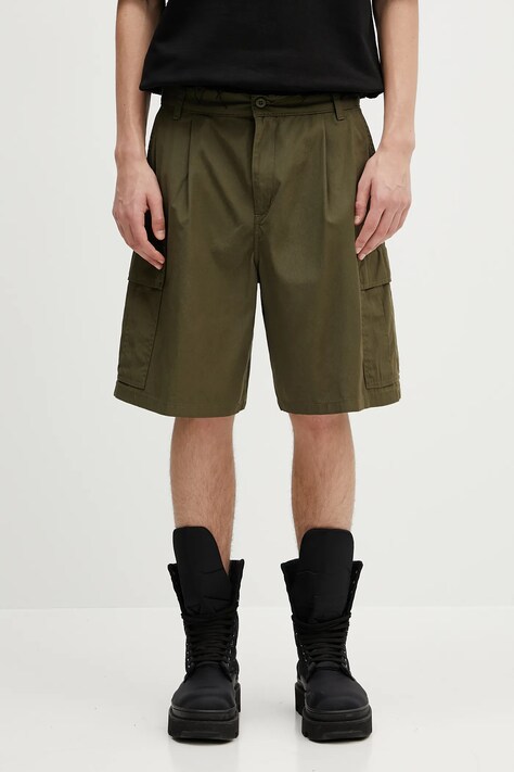 Pamučne kratke hlače Carhartt WIP Cole Cargo Short boja: zelena, bez uzorka, I030478.4102