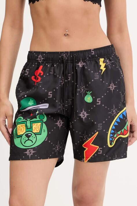 Sprayground pantaloni scurți de baie culoarea negru, SP756BLK