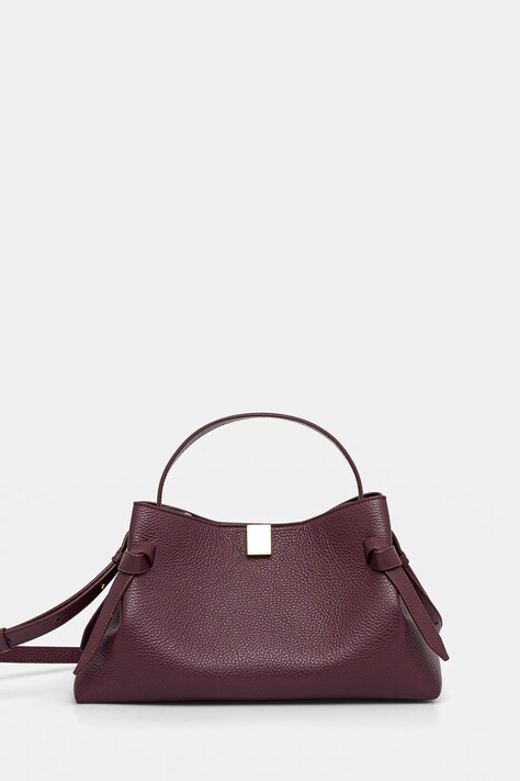Yuzefi geantă de piele GYOZA culoarea bordo, YUZRS25-HB-GZ-L049