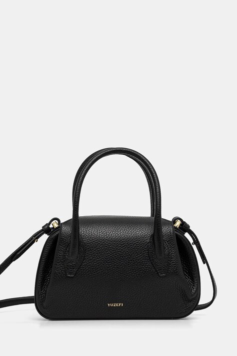 Yuzefi geantă de piele OYSTER MINI DUFFLE culoarea negru, YUZCO-HB-MOYD-L034