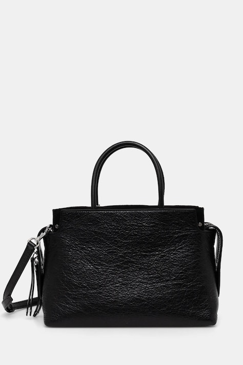 Δερμάτινη τσάντα Tory Burch Mercer χρώμα: μαύρο, 165150.001