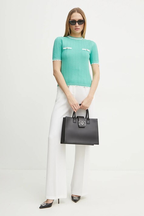Armani Exchange сумка-шопер жіноча зі штучної шкіри — SS25-TOD02E, чорний — фото 6