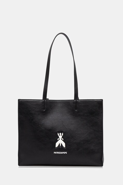 Patrizia Pepe bőr táska fekete, 8B0172 L145