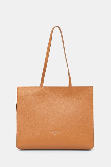 Kožna torba Patrizia Pepe boja: bež, 8B0235 L001