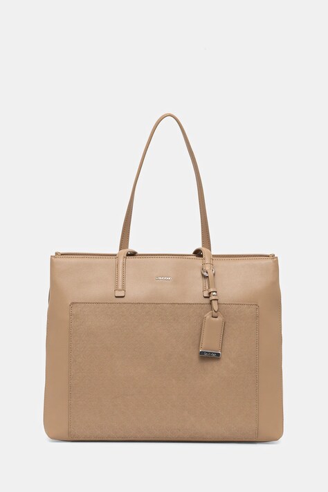 Τσάντα Calvin Klein χρώμα: μπεζ, K60K612774