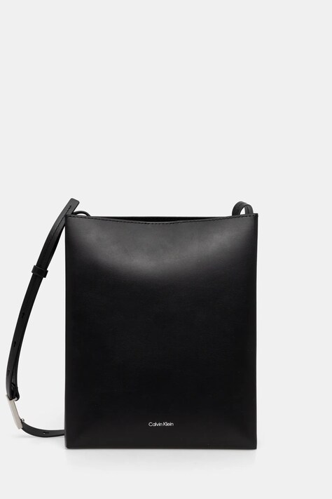 Kožená kabelka Calvin Klein černá barva, LV04F3005G