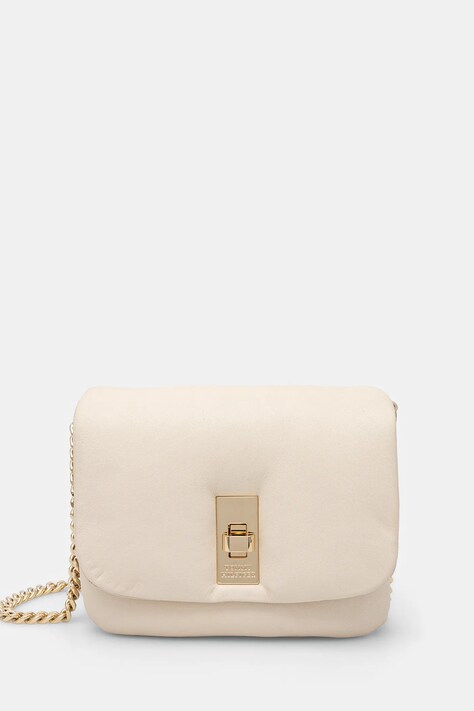 Tommy Hilfiger torebka skórzana kolor beżowy AW0AW16880