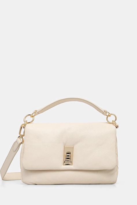 Kožená kabelka Tommy Hilfiger béžová barva, AW0AW16885