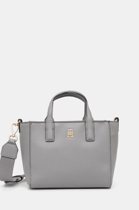Kabelka Tommy Hilfiger šedá barva, AW0AW16907