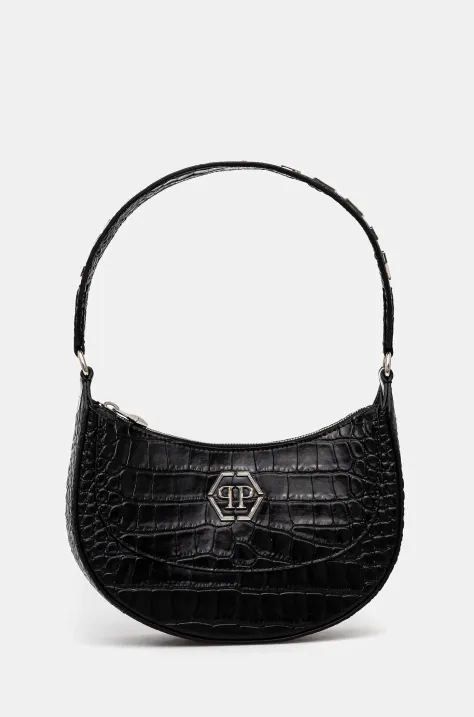 Philipp Plein poseta de piele culoarea negru, SAEA WBA2064 PLE010N