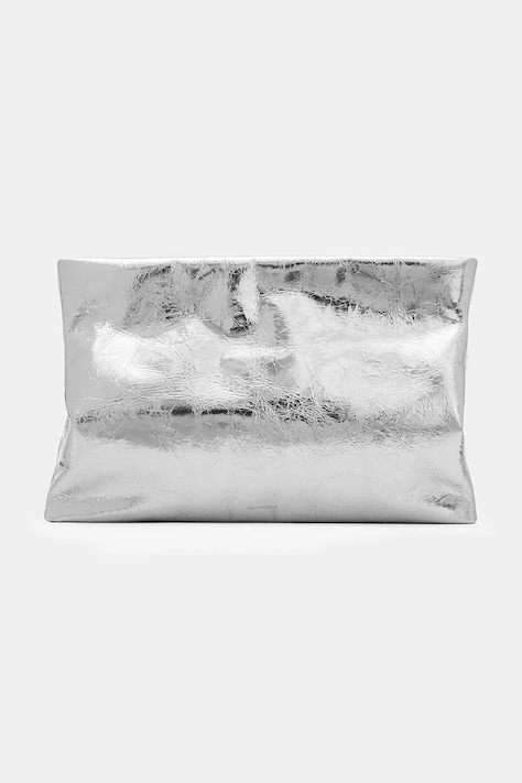AllSaints poseta de piele BETTINA culoarea argintiu, W019XZ