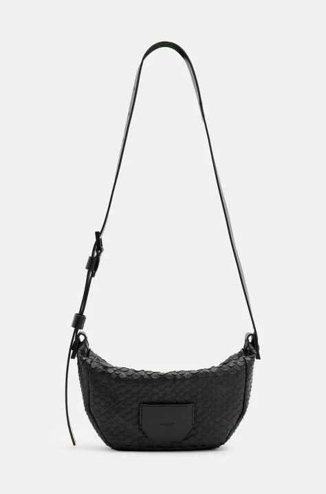 AllSaints poseta de piele MADEA SNAKE culoarea negru, W384XB