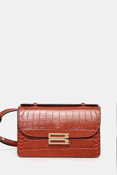 Кожена чанта Victoria Beckham в оранжево B424AAC006196A