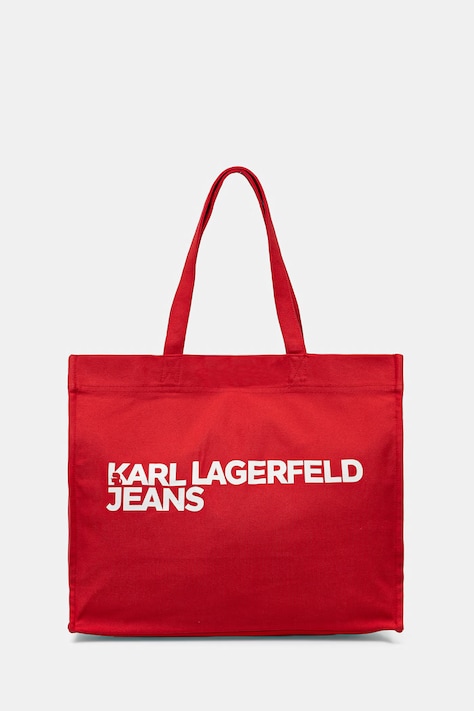 Karl Lagerfeld Jeans τσάντα βαμβακερή κόκκινη A1W50002