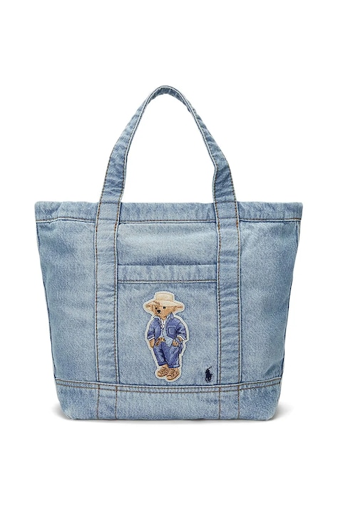 Polo Ralph Lauren borsa a mano in cotone colore blu 428960636