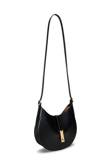 Polo Ralph Lauren сумочка hobo жіноча шкіряна — SS25-TOD0AG, чорний — фото 3