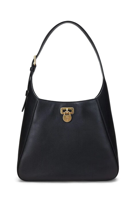 Lauren Ralph Lauren poseta de piele culoarea negru, 431956790