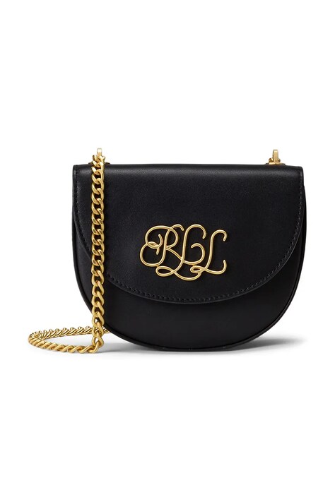 Lauren Ralph Lauren poseta de piele culoarea negru, 431958978