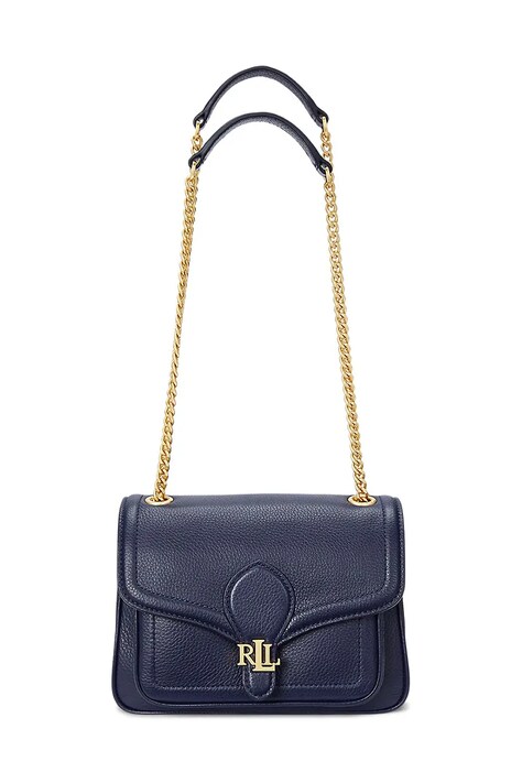 Lauren Ralph Lauren torebka skórzana kolor granatowy 431959003