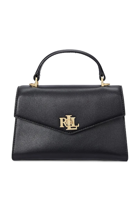 Δερμάτινη τσάντα Lauren Ralph Lauren χρώμα: μαύρο, 431968761