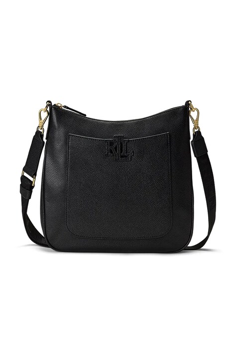Lauren Ralph Lauren poșetă de piele culoarea negru, 431970152