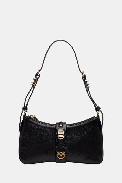 Pinko poșetă de piele culoarea negru, 103512 A29V