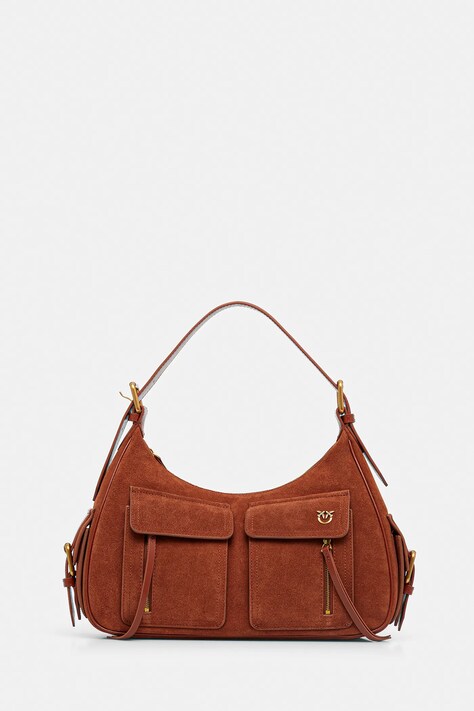 Велурена чанта Pinko в кафяво 104507 A29N